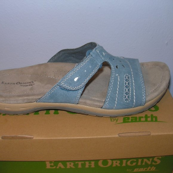 Earth Origins New Women's 12M Blue Sandals Slides Mules Shoes Box - Picture 4 of 8